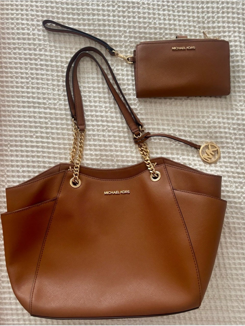 Michael Kors Chestnut Purse with Matching Wristlet